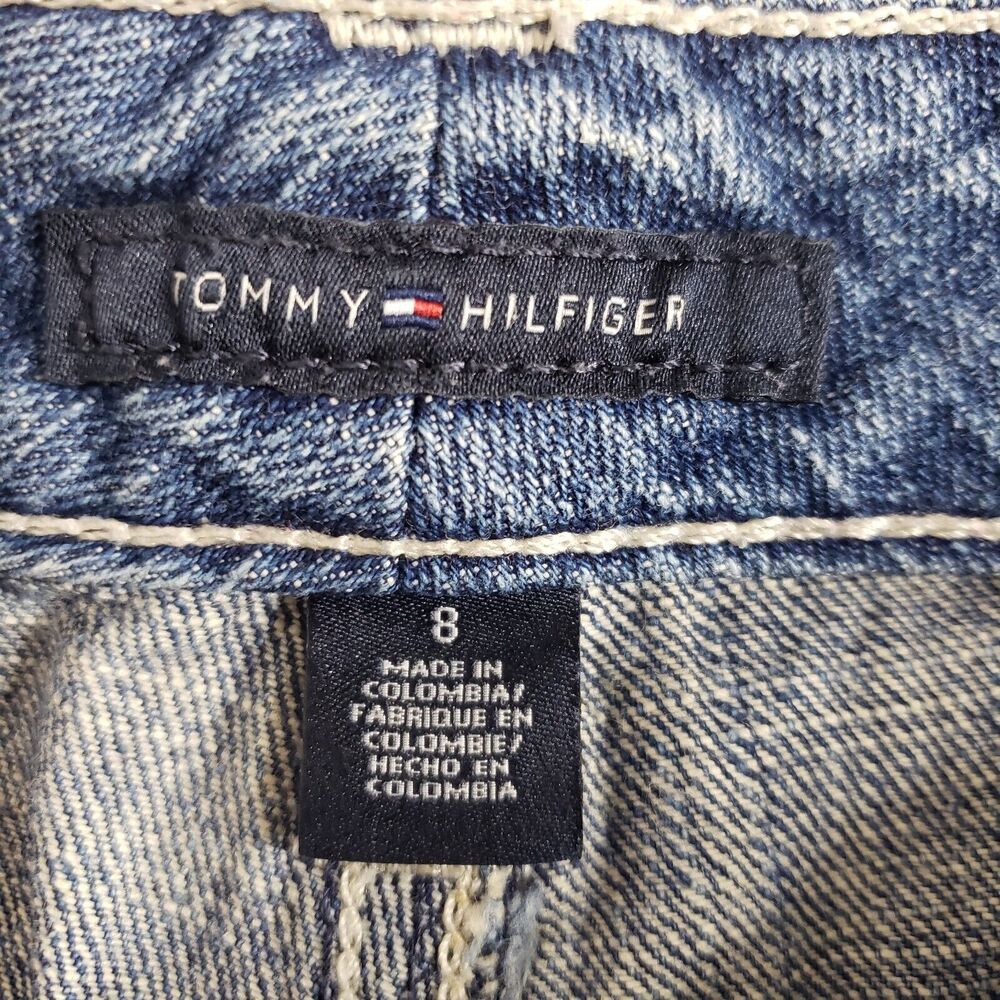 Tommy Hilfiger Womens Shorts Size 8 Blue Jean Denim Low Rise Flap Pockets Cotton - Picture 5 of 6